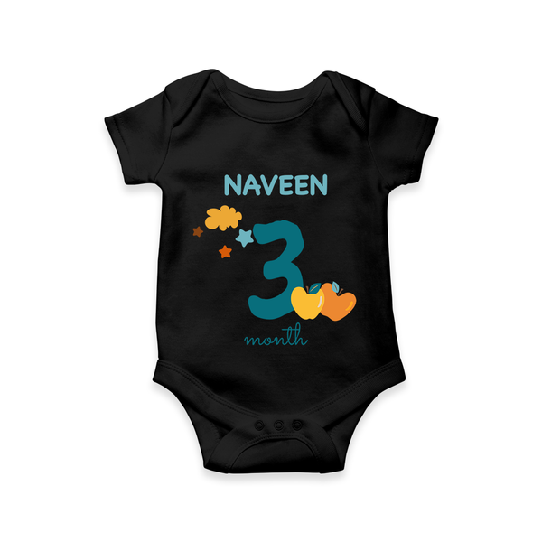 3 Month Old Baby Clothing | Custom Romper/Onesie Design | Ideal for Gifting - BLACK - New Born (Chest 14")