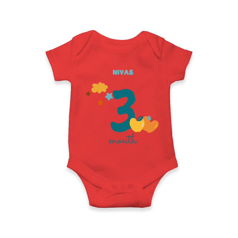 Celebrate The 3rd Month Birthday Custom Romper, Personalized with your Baby's name