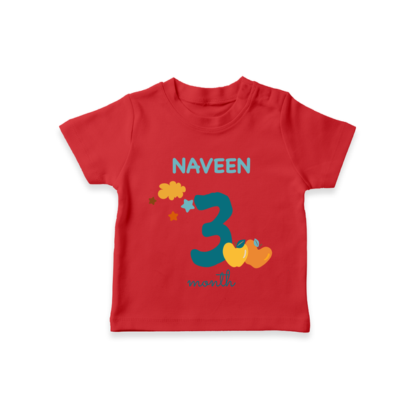 3 Month Old Baby Clothing | Custom T-Shirt Design | Ideal for Gifting - RED - 0-5 Months Old (Chest 17")