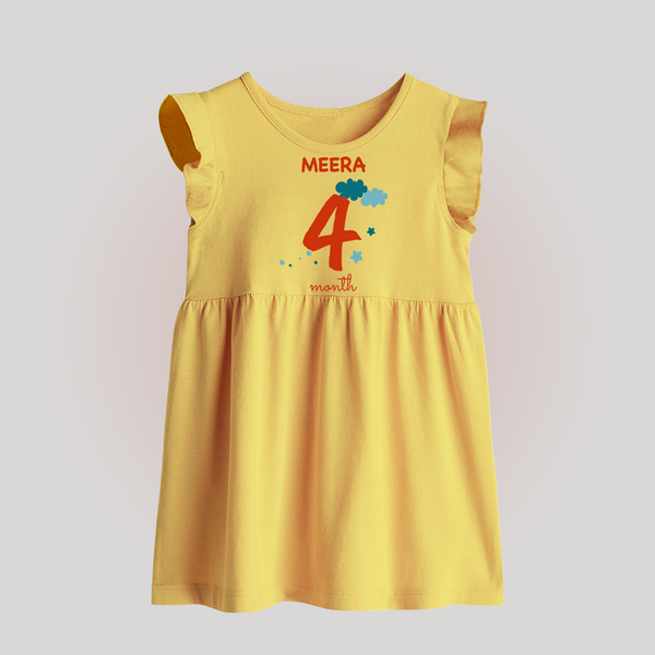 4 Month Old Baby Clothing | Custom Baby Frock Design | Ideal for Gifting - PASTEL YELLOW - 0 - 3 Months Old (Chest 17")