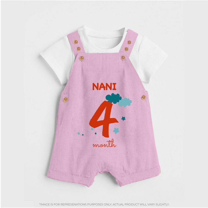 4 Month Old Baby Clothing | Custom Dungaree Set Design | Ideal for Gifting - BABY PINK - 0 - 5 Months Old (Chest 18")
