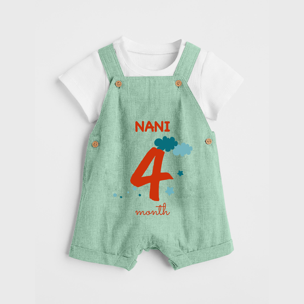 4 Month Old Baby Clothing | Custom Dungaree Set Design | Ideal for Gifting - MINT GREEN - 0 - 5 Months Old (Chest 18")