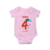 4 Month Old Baby Clothing | Custom Romper/Onesie Design | Ideal for Gifting - BABY PINK - New Born (Chest 14")