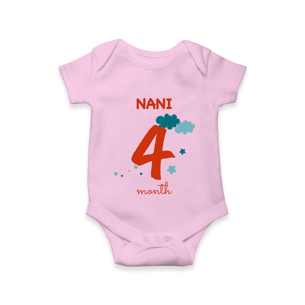 4 Month Old Baby Clothing | Custom Romper/Onesie Design | Ideal for Gifting - BABY PINK - New Born (Chest 14")