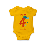 Celebrate The 4th Month Birthday Custom Romper, Personalized with your Baby's name