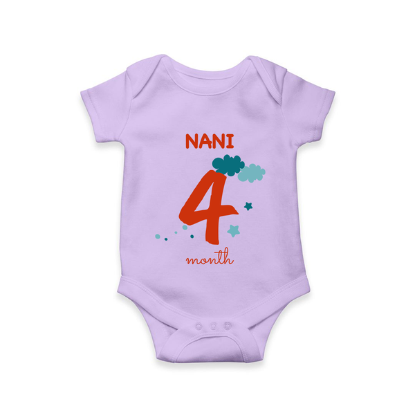 4 Month Old Baby Clothing | Custom Romper/Onesie Design | Ideal for Gifting - LILAC - New Born (Chest 14")