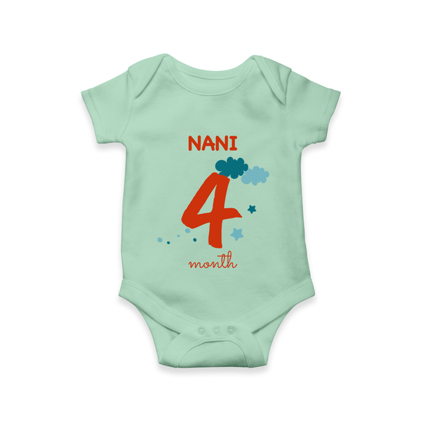 4 Month Old Baby Clothing | Custom Romper/Onesie Design | Ideal for Gifting - MINT GREEN - New Born (Chest 14")