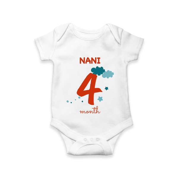 4 Month Old Baby Clothing | Custom Romper/Onesie Design | Ideal for Gifting - WHITE - New Born (Chest 14")