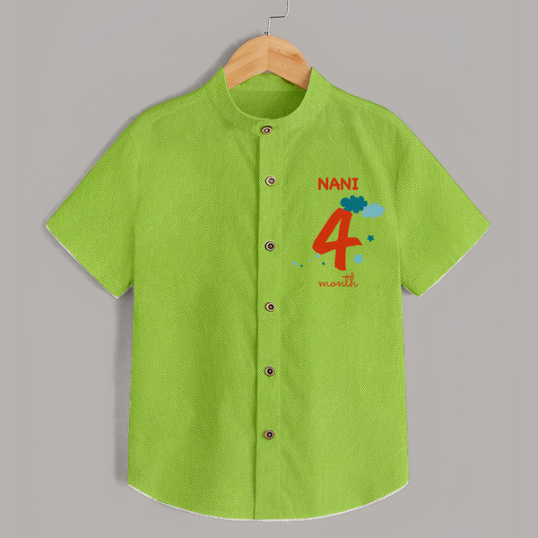 4 Month Old Baby Clothing | Custom Shirt Design | Ideal for Gifting - LIME GREEN - 0 - 6 Months Old (Chest 23")