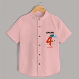 Celebrate The 4th Month Birthday with Custom Shirt, Personalized with your Baby's name - PEACH - 0 - 6 Months Old (Chest 21")