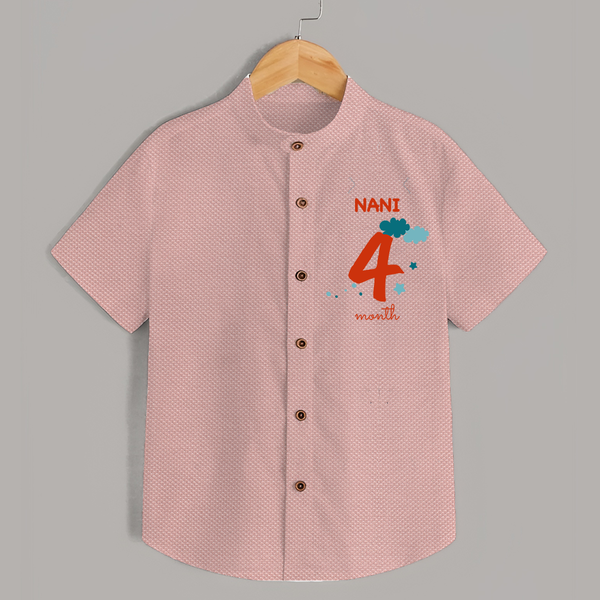 4 Month Old Baby Clothing | Custom Shirt Design | Ideal for Gifting - PEACH - 0 - 6 Months Old (Chest 23")