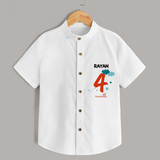 Celebrate The 4th Month Birthday with Custom Shirt, Personalized with your Baby's name - WHITE - 0 - 6 Months Old (Chest 21")