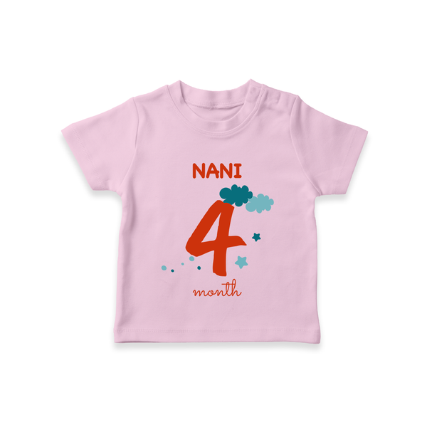 4 Month Old Baby Clothing | Custom T-Shirt Design | Ideal for Gifting - BABY PINK - 0-5 Months Old (Chest 17")
