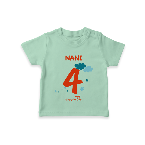 4 Month Old Baby Clothing | Custom T-Shirt Design | Ideal for Gifting - MINT GREEN - 0-5 Months Old (Chest 17")