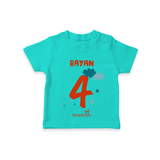 Celebrate The 4th Month Birthday Custom T-Shirt, Personalized with your Baby's name - TEAL - 0 - 5 Months Old (Chest 17")