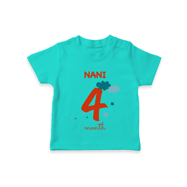 4 Month Old Baby Clothing | Custom T-Shirt Design | Ideal for Gifting - TEAL - 0-5 Months Old (Chest 17")