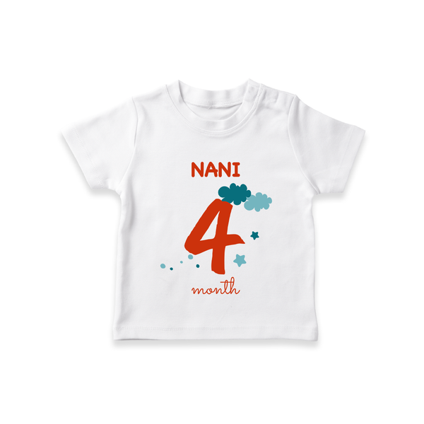 4 Month Old Baby Clothing | Custom T-Shirt Design | Ideal for Gifting - WHITE - 0-5 Months Old (Chest 17")