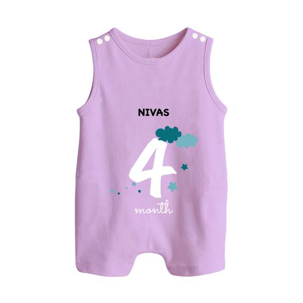 Celebrate Your Baby's Fourth Month With Our Uniquely Customized Baby Romper Suit, Designed For Precious Moments - LILAC - 0 - 5 Months Old (Chest 18")