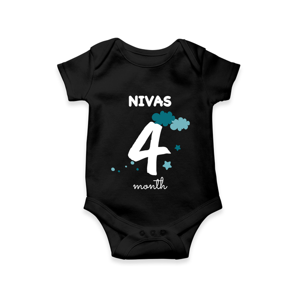 4 Month Old Baby Clothing | Custom Romper/Onesie Design | Ideal for Gifting - BLACK - New Born (Chest 14")