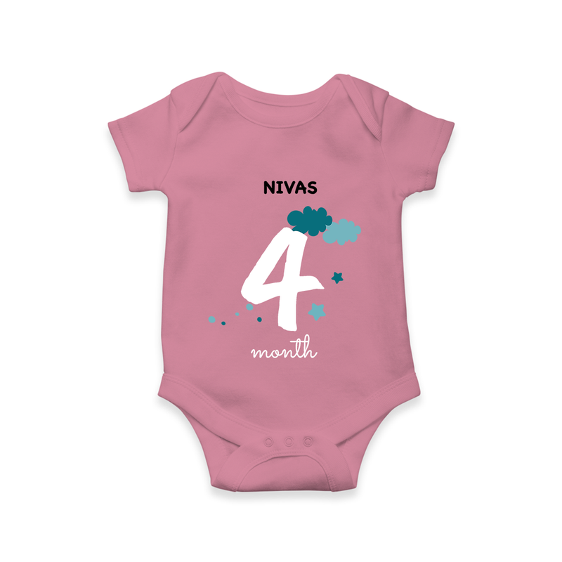 Celebrate Your Baby's Fourth Month With Our Uniquely Customized Baby Romper, Designed For Precious Moments - ONION - 0 - 3 Months Old (Chest 16")