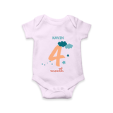 Celebrate Your Baby's Fourth Month With Our Uniquely Customized Baby Romper, Designed For Precious Moments - LILAC - 0 - 3 Months Old (Chest 16")