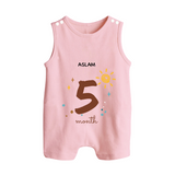 Celebrate Your Baby's Fifth Month With Our Uniquely Customized Baby Romper Suit, Designed For Precious Moments - BABY PINK - 0 - 5 Months Old (Chest 18")