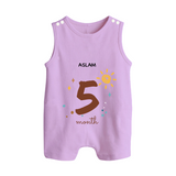 Celebrate Your Baby's Fifth Month With Our Uniquely Customized Baby Romper Suit, Designed For Precious Moments - LILAC - 0 - 5 Months Old (Chest 18")