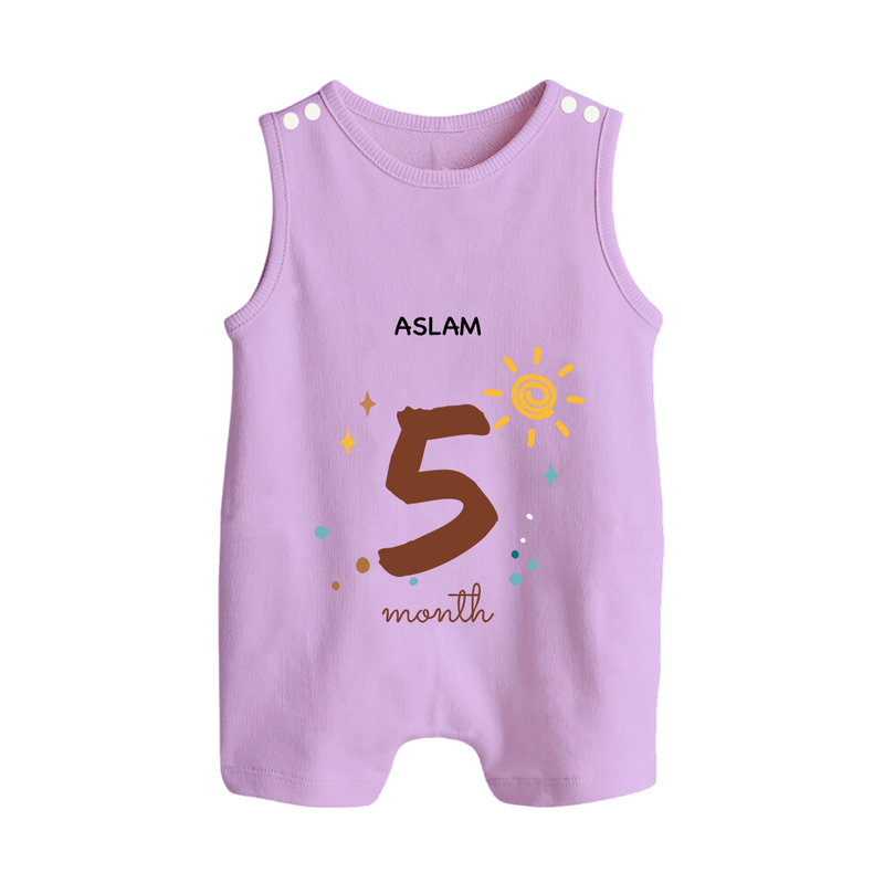 Celebrate Your Baby's Fifth Month With Our Uniquely Customized Baby Romper Suit, Designed For Precious Moments - LILAC - 0 - 5 Months Old (Chest 18")