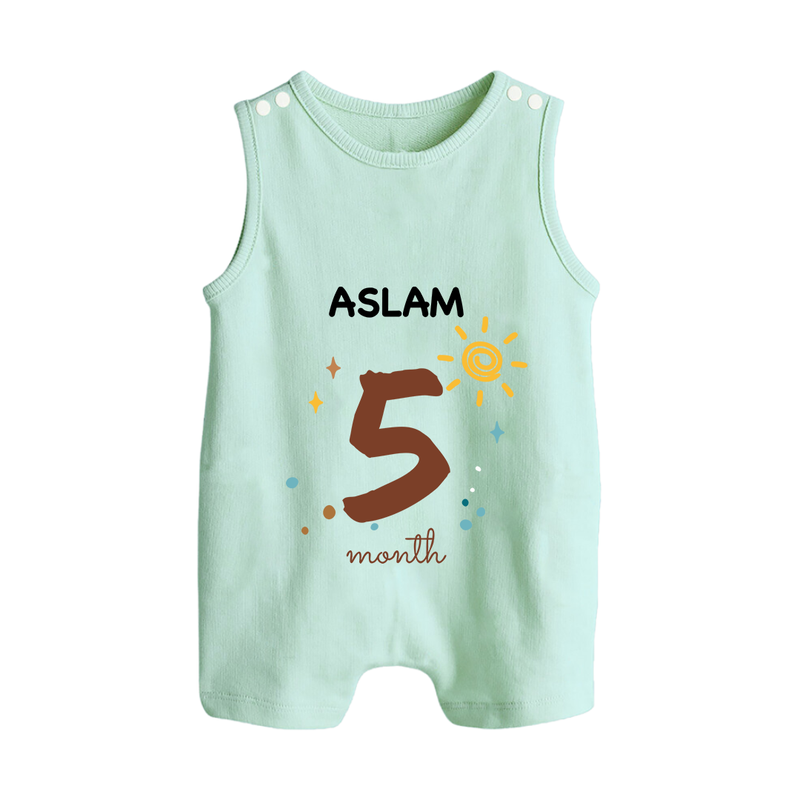 5 Month Old Baby Clothing | Custom Romper Suit/ Sleeveless Romper Design | Ideal for Gifting - MINT GREEN - 0 - 5 Months Old (Chest 18")