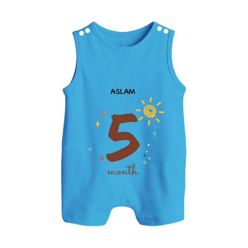 Celebrate Your Baby's Fifth Month With Our Uniquely Customized Baby Romper Suit, Designed For Precious Moments - ROYAL BLUE - 0 - 5 Months Old (Chest 18")