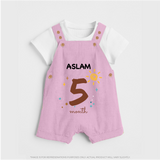 5 Month Old Baby Clothing | Custom Dungaree Set Design | Ideal for Gifting - BABY PINK - 0 - 5 Months Old (Chest 18")