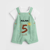5 Month Old Baby Clothing | Custom Dungaree Set Design | Ideal for Gifting - MINT GREEN - 0 - 5 Months Old (Chest 18")