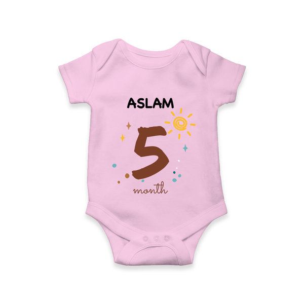 5 Month Old Baby Clothing | Custom Romper/Onesie Design | Ideal for Gifting - BABY PINK - New Born (Chest 14")
