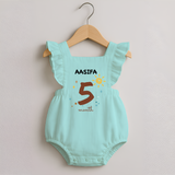5 Month Old Baby Clothing | Custom Romper Frock Design | Ideal for Gifting - MINT GREEN - 0 - 3 Months Old (Chest 19")