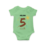 Celebrate Your Baby's Fifth Month With Our Uniquely Customized Baby Romper, Designed For Precious Moments - GREEN - 0 - 3 Months Old (Chest 16")