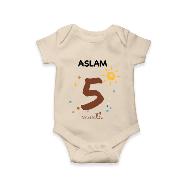 5 Month Old Baby Clothing | Custom Romper/Onesie Design | Ideal for Gifting - IVORY - New Born (Chest 14")