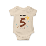 Celebrate Your Baby's Fifth Month With Our Uniquely Customized Baby Romper, Designed For Precious Moments - IVORY - 0 - 3 Months Old (Chest 16")