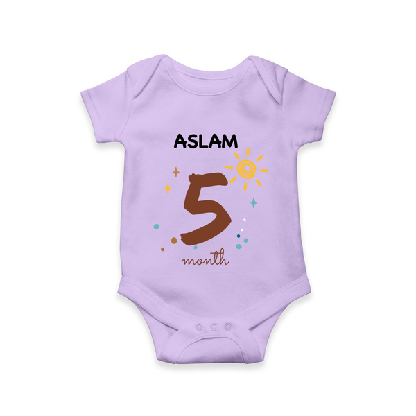 5 Month Old Baby Clothing | Custom Romper/Onesie Design | Ideal for Gifting - LILAC - New Born (Chest 14")