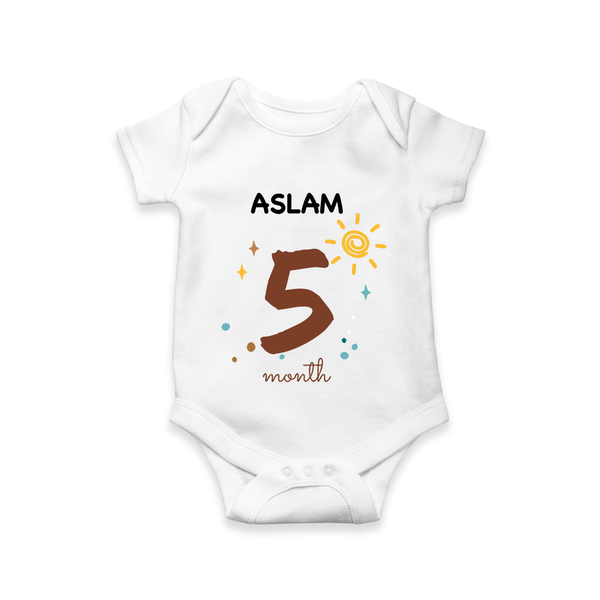 5 Month Old Baby Clothing | Custom Romper/Onesie Design | Ideal for Gifting - WHITE - New Born (Chest 14")