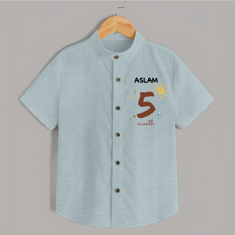 5 Month Old Baby Clothing | Custom Shirt Design | Ideal for Gifting - ARCTIC BLUE - 0 - 6 Months Old (Chest 23")