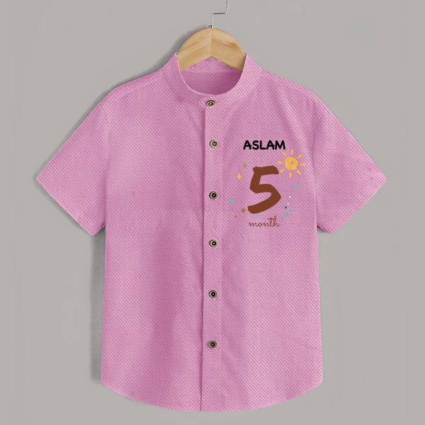 5 Month Old Baby Clothing | Custom Shirt Design | Ideal for Gifting - BABY PINK - 0 - 6 Months Old (Chest 23")
