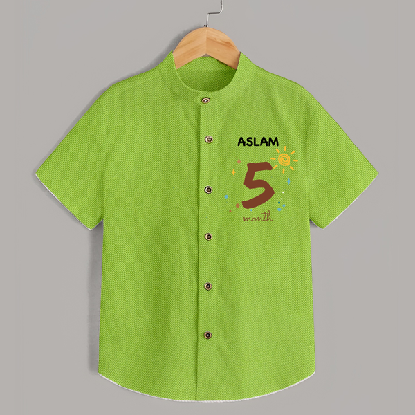 5 Month Old Baby Clothing | Custom Shirt Design | Ideal for Gifting - LIME GREEN - 0 - 6 Months Old (Chest 23")