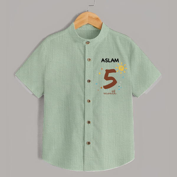 5 Month Old Baby Clothing | Custom Shirt Design | Ideal for Gifting - MINT GREEN - 0 - 6 Months Old (Chest 23")