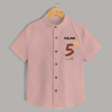5 Month Old Baby Clothing | Custom Shirt Design | Ideal for Gifting - PEACH - 0 - 6 Months Old (Chest 23")