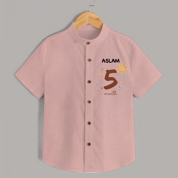 5 Month Old Baby Clothing | Custom Shirt Design | Ideal for Gifting - PEACH - 0 - 6 Months Old (Chest 23")
