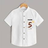 Celebrate The 5th Month Birthday with Custom Shirt, Personalized with your Baby's name - WHITE - 0 - 6 Months Old (Chest 21")