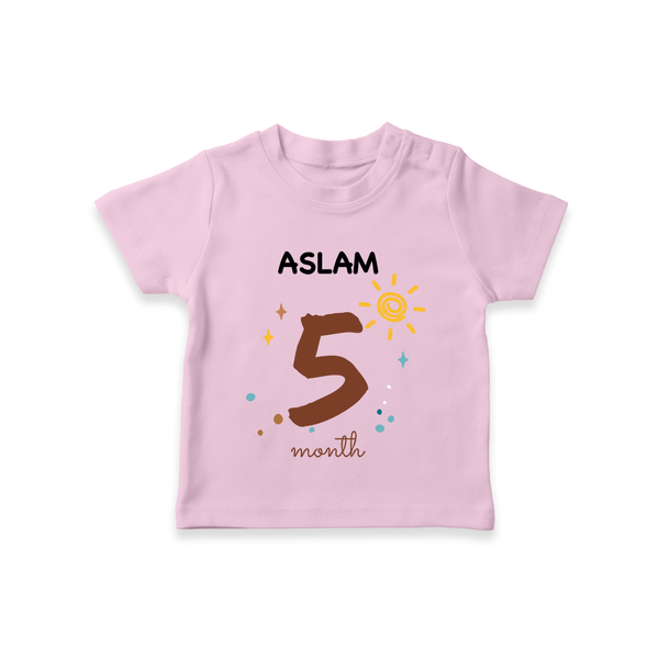 5 Month Old Baby Clothing | Custom T-Shirt Design | Ideal for Gifting - BABY PINK - 0-5 Months Old (Chest 17")