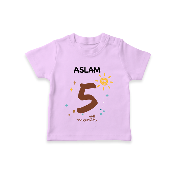 5 Month Old Baby Clothing | Custom T-Shirt Design | Ideal for Gifting - LILAC - 0-5 Months Old (Chest 17")