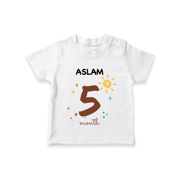 5 Month Old Baby Clothing | Custom T-Shirt Design | Ideal for Gifting - WHITE - 0-5 Months Old (Chest 17")