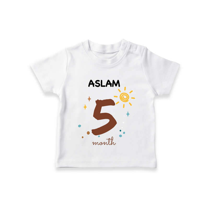 5 Month Old Baby Clothing | Custom T-Shirt Design | Ideal for Gifting - WHITE - 0-5 Months Old (Chest 17")